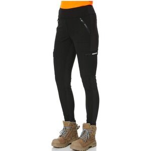 CAT Caterpillar Womens Work Wear Legging‎ Sz XL Black Nylon Stretch Cargo Rugged